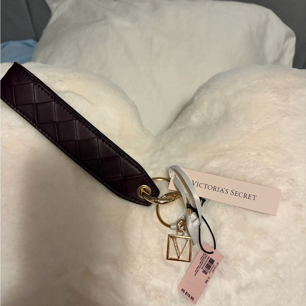 Victoria's Secret Black and Gold Keychain Wristlet